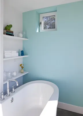 Покраска стен ванной комнаты - 74 фото