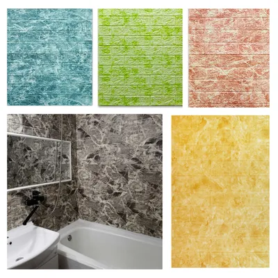 Декоративные стеновые 3D панели под Мрамор 700*770*5мм влагостойкие  самоклеющиеся 3д панели для ванной, цена 150 грн — Prom.ua (ID#1430653532)