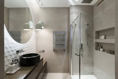 Дизайн ванной комнаты с душевой перегородкой - 59 фото