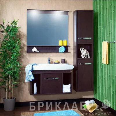 Мебель для ванной Бриклаер Куба 90 (венге), 12094 цена , купить в  Санкт-Петербурге