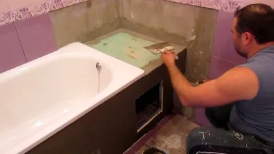 экран для ванны , подготовка к уладке плитки - YouTube