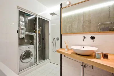 Стиральная машина в ванной: 100+ фото [Лучшие интерьеры 2019]