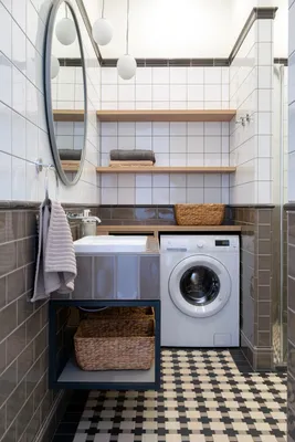 Ванные комнаты со стиральной машиной –135 лучших фото-идей дизайна  интерьера ванной | Houzz Россия