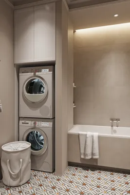 Сушильная и стиральная машина в ванной комнате | Дизайн ванной, Небольшие  ванные комнаты, Дизайн ванной комнаты