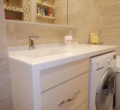 Стиральная машина под столешницей в ванной: идеи дизайна -Советы