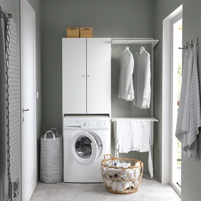 NYSJÖN шкаф для стиральной машины белый 65x190 см | IKEA Eesti