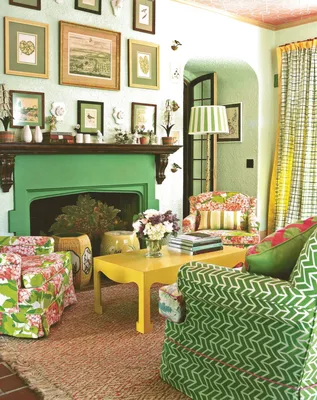 Гостиная | Гостиная в зеленом цвете, Дом, Загородные дома