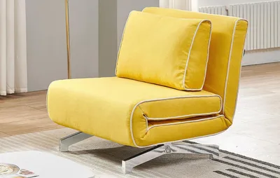 Кресло-кровать Denny, желтый/хром | Купить по выгодной цене в  интернет-магазине iModern.ru