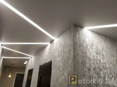 Натяжной потолок с парящими линиями в коридор и кухню ⋆ Проекты с ценами  Potolki5.by