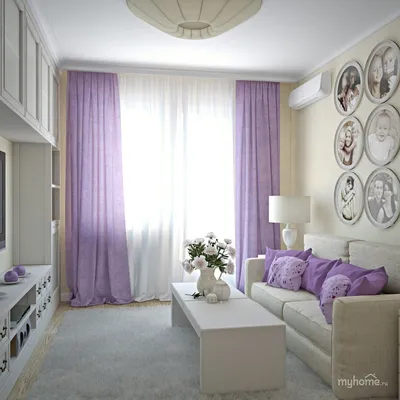 Комната гостиная в фиолетовых тонах (65 фото)