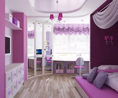 Фиолетовая комната для девочки подростка - 73 фото