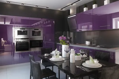 Фиолетовая кухня: 60+ фото в интерьере, современные идеи дизайна