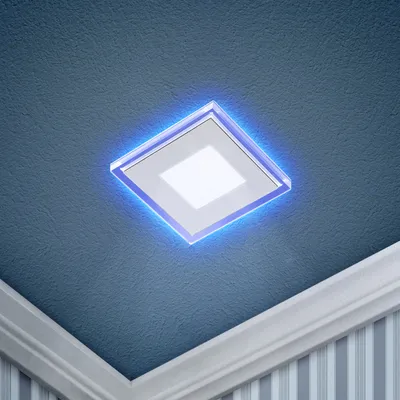 Потолочный светильникЭРАLED 2-6-4K светодиодный встраиваемый точечный  декоративный на кухню, в детскую комнату, в спальню, в коридор, в прихожую  / Спот потолочный квадратный, Без цоколя - купить по выгодной цене в  интернет-магазине OZON