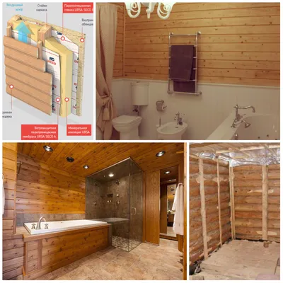 Ванная комната в деревянном доме: отделка, материалы и технологии