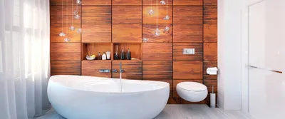 20 крутых идей отделки деревом ванной и туалета — Roomble.com