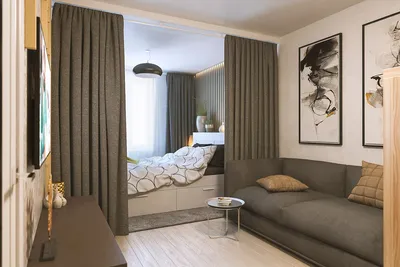 Спальня в гостиной: идеи и способы зонирования | Небольшие гостиные,  Небольшие комнаты, Небольшие пространства