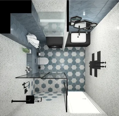 Дизайн-проект TEMPO\u0026INSPIRE (Click Ceramica), совмещенный санузел с душем  от «Дон Керам»