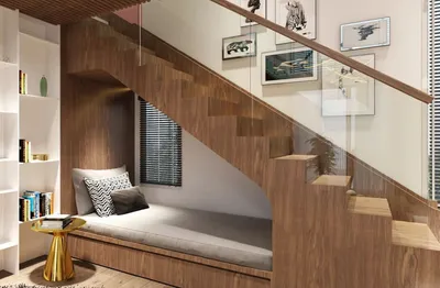 Идеи использования пространства под лестницей | Советы дизайнеров