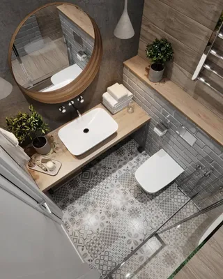 Маленькая совмещенная ванна с туалетом - 75 фото