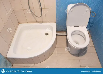душ и туалет в небольшой ванной комнате в квартире душ Стоковое Изображение  - изображение насчитывающей реновация, гостиница: 225644001