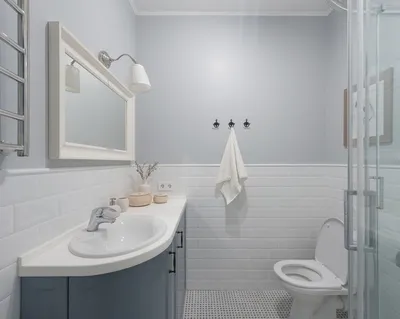 Маленькая ванная комната в скандинавском стиле - 72 фото