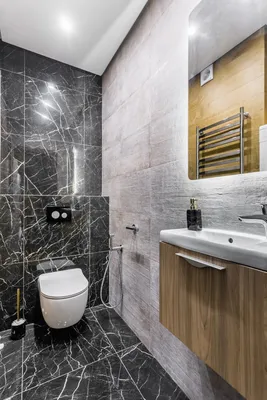 Туалеты с керамогранитной плиткой – 135 лучших фото-идей дизайна интерьера  туалета | Houzz Россия