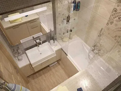 Небольшие Ванные комнаты с душевой кабиной - 72 фото