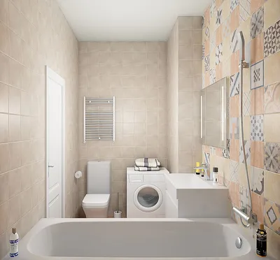 Современный дизайн ванной комнаты маленького размера с душевой кабиной в  панельном доме