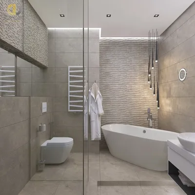 Современная ванная комната с душевой - 68 фото