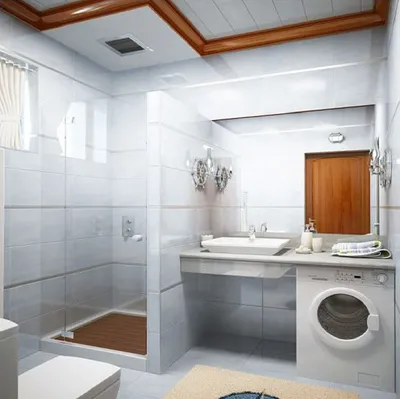 Интерьер ванной с туалетом | Small farmhouse bathroom, Tiny house bathroom,  Simple bathroom designs