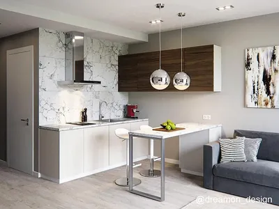 Маленькая кухня совмещенная с гостиной. Наши проекты #dreamon_design Дизайн  проекты и ремонт … | Home decor, Decor, Kitchen