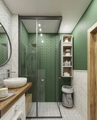 Идеи для маленькой ванной комнаты с туалетом - 70 фото