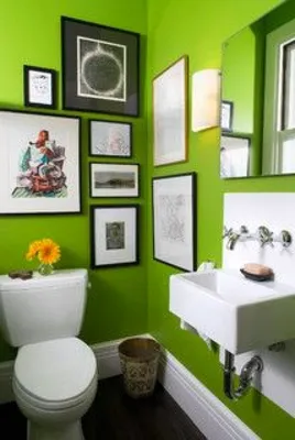 Зеленый унитаз в интерьере туалета (48 фото)