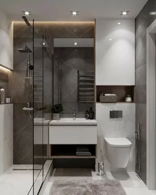 Дизайн узкой ванной комнаты: 35 фото, нюансы оформления