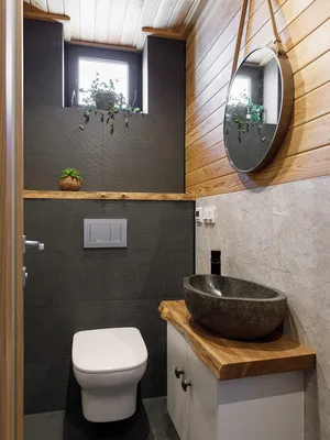 Туалеты с инсталляцией и потолком из вагонки – 135 лучших фото-идей дизайна  интерьера туалета | Houzz Россия