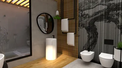 Туалеты с потолком из вагонки – 135 лучших фото-идей дизайна интерьера  туалета | Houzz Россия
