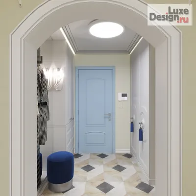 Дизайн интерьера комнаты - Прихожая квартиры в стиле Американской классики.