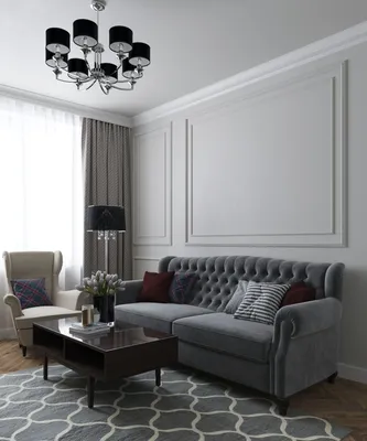Дизайн интерьера гостиной в современном классическом стиле из проекта  ОКСФОРД | Небольшие гостиные, Стили гостиной, Дизайнерские гостиные