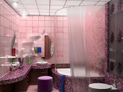 Фото ванных комнат в розовых тонах » Картинки и фотографии дизайна квартир,  домов, коттеджей