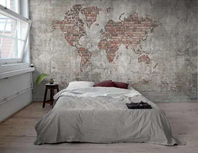 Карта мира на стену как элемент дизайна интерьера, идеи оформления, примеры  с фото