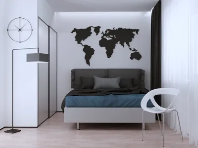 Карта мира на стену как элемент дизайна интерьера, идеи оформления, примеры  с фото