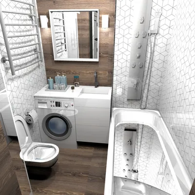 Ремонт по совмещению ванной и туалета по дизайн-проекту Аллигатор