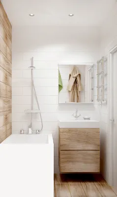 Ванная комната 3 кв.м в скандинавском стиле ➤ смотреть фото дизайна  интерьера