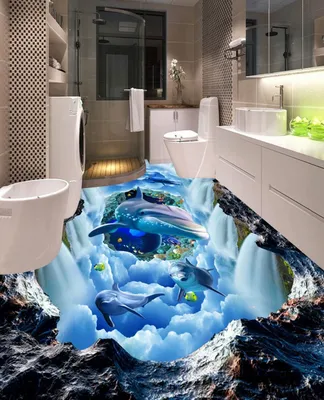 Наливные стены в ванной - 66 фото