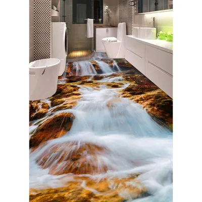 3D ПВХ полы пользовательские стикер 3D горный поток водопад пол наклейки  Lotusf настил для ванной комнаты - купить по выгодной цене | AliExpress