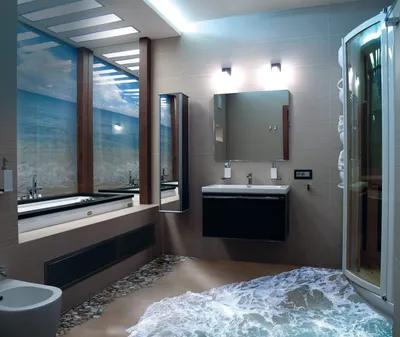 Реалистичные полы в ванной: 3Д эффект задает тон