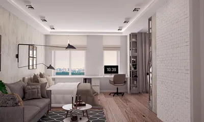 Дизайн однокомнатной квартиры 40 кв.м в современном стиле — идеи 2020 года  с фото