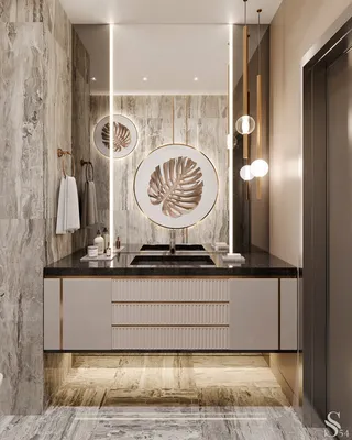Дизайн интерьера: ванная комната в сочетании бетона и дерева