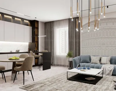 Дизайн интерьера 3-комнатной квартиры в современном стиле | Заказать дизайн -проект