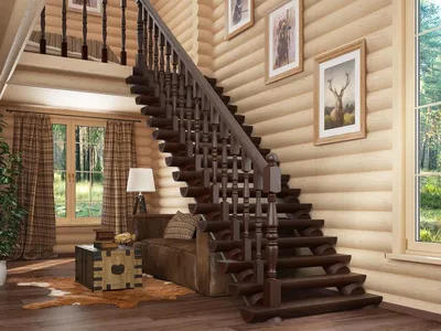 Лестницы на второй этаж | Деревянная лестница